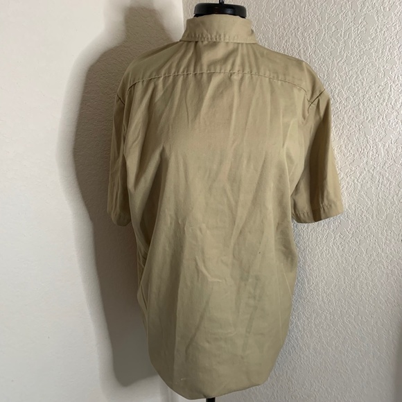 𝅺DICKIES Tan Short Sleeve Workwear Button Up Shirt Men's Size Large (1054) - Picture 5 of 14